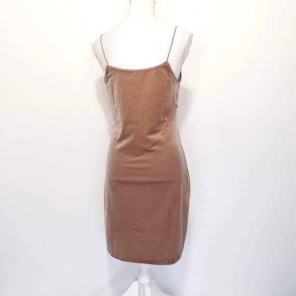 NEW!! Pink Rose Pink Stretch Spaghetti Strap Bodycon Short Mini Dress Front Slit - Picture 3 of 12